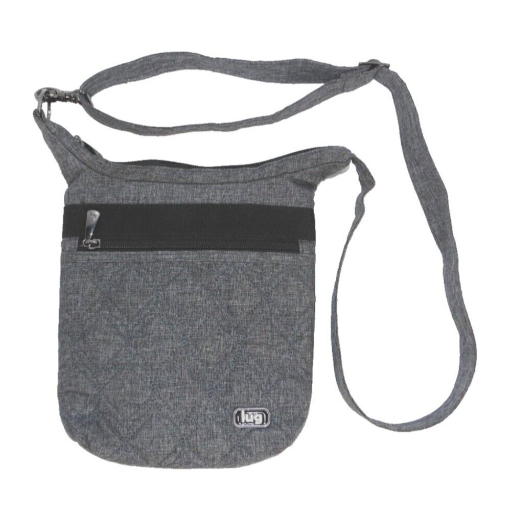 LUG Skipper small gray quilted fabric shoulder crossbody bag, purse